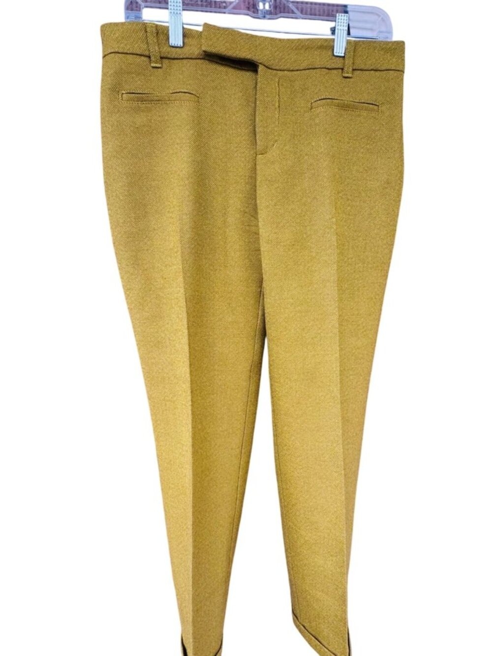 Anthropologie Cartonnier Size 8 Mustard Wool Trousers Pants High-Waisted Tailore